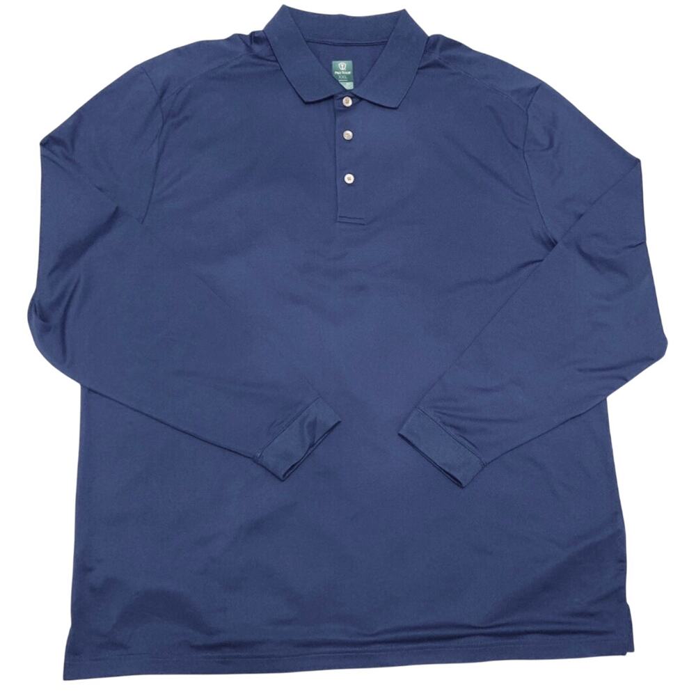 Pro Tour Airplay Mens Blue Golf Shirt Size XXL Long Sleeve Collar Polo Style